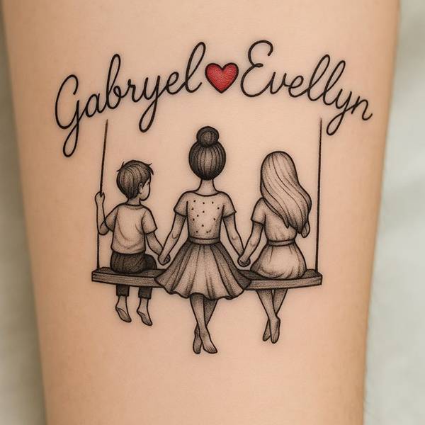 tatuagem homenagem duas filhas
