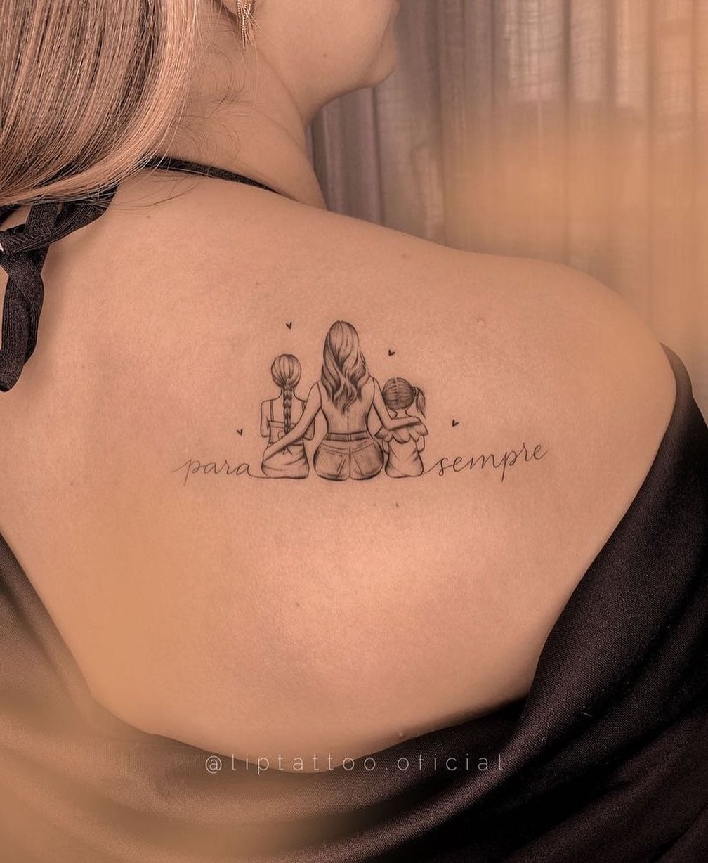 tatuagem fineline para filhas