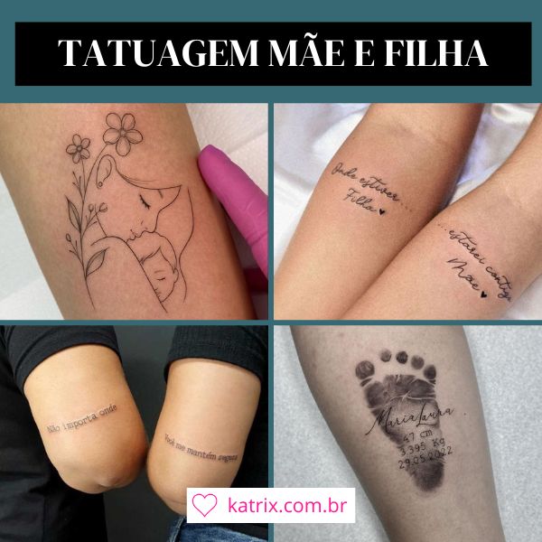 tatuagem de silhueta mãe e filhas