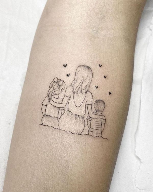 tattoo casal com 2 filhos