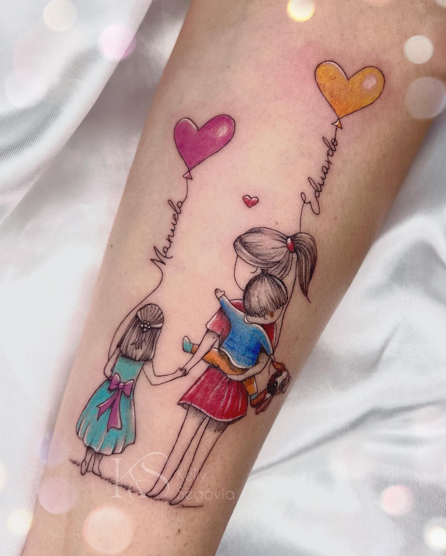 tatuagem casal com nomes filhos