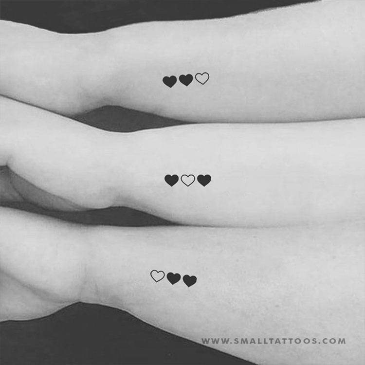 tatuagem 3 coracoes entrelacados