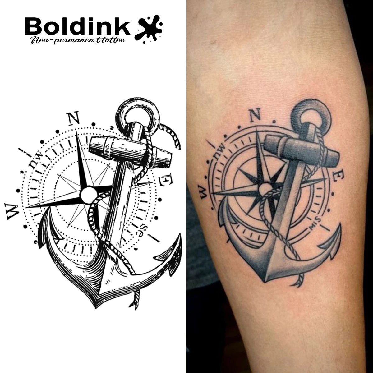 tatuagem âncora minimalista