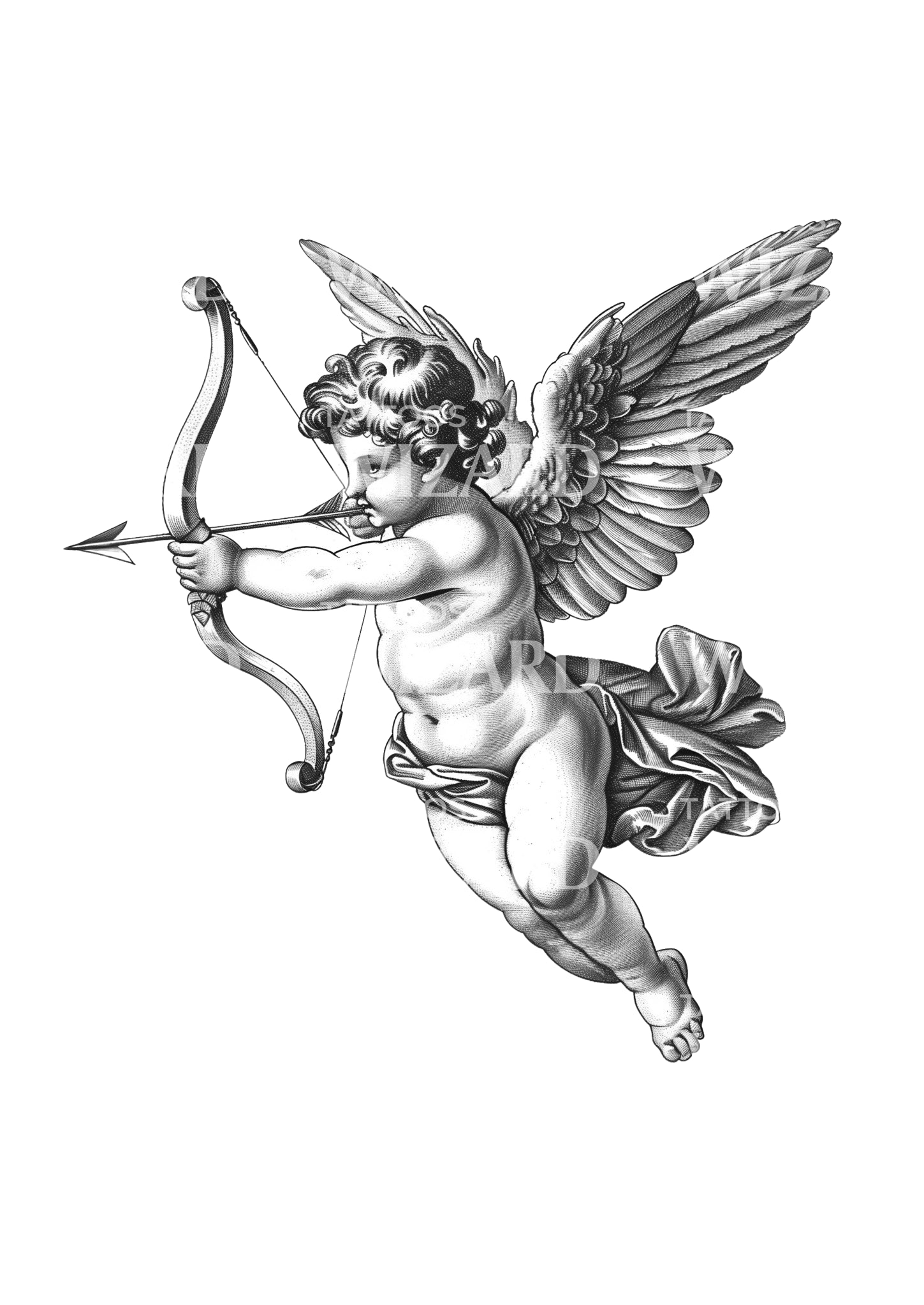tatuagem de anjo na perna