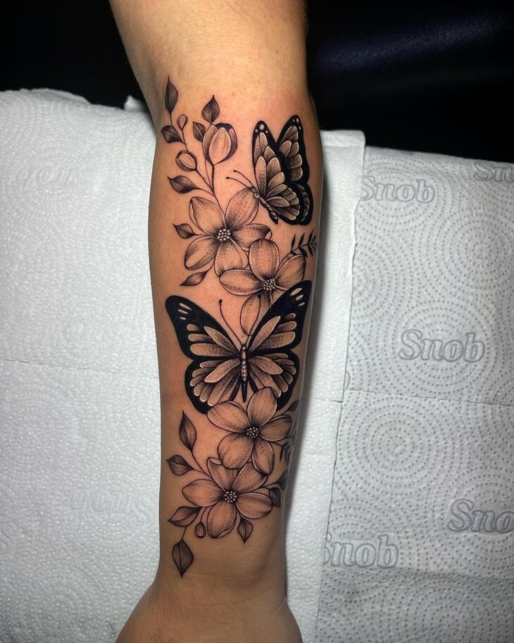 tatuagem antebraço sombreada