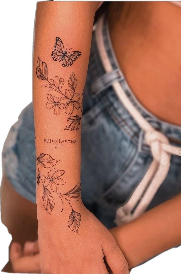 tatuagem floral antebraço feminina
