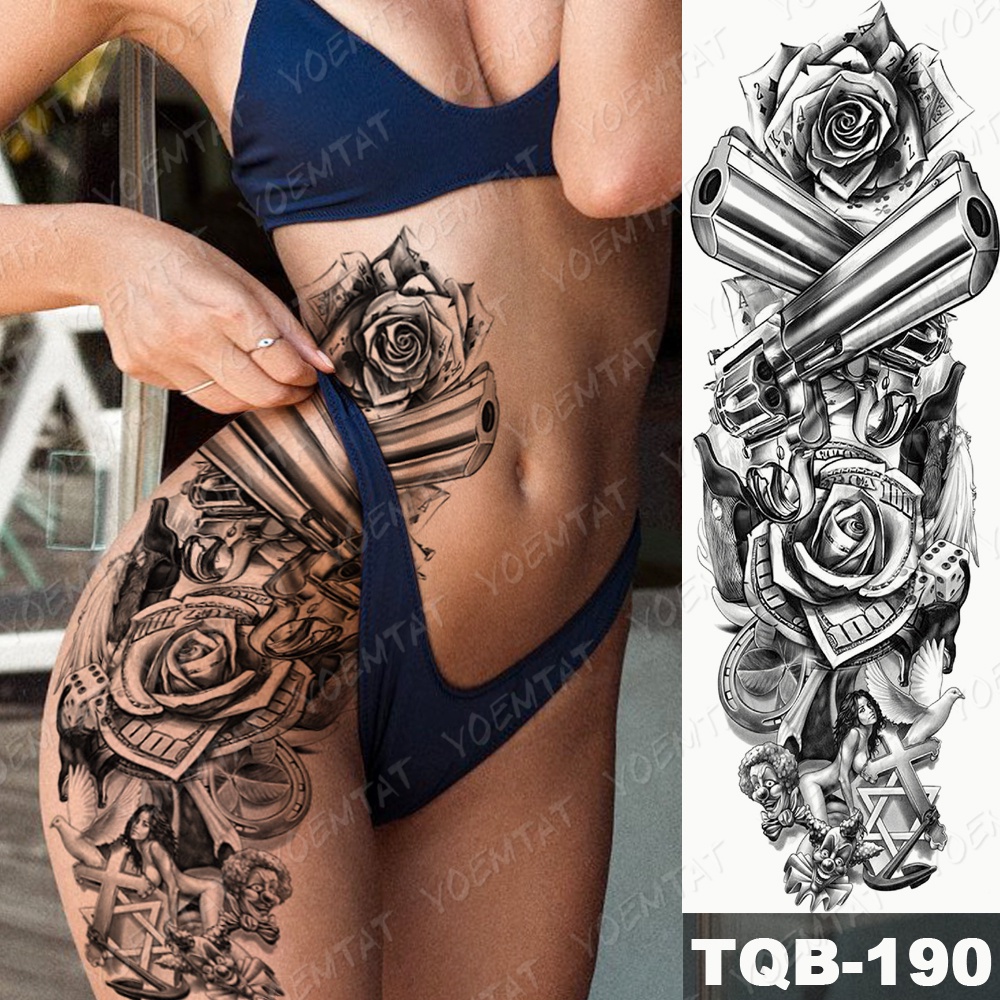 tatuagem catrina na coxa feminina