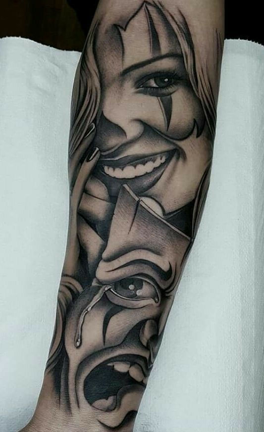 tatuagem catrina na coxa feminina