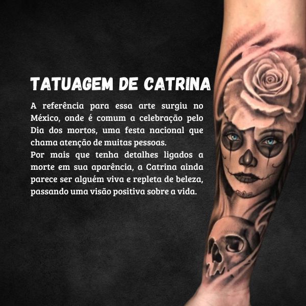 tatuagem catrina caveira