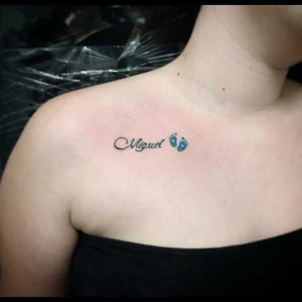 tatuagem com nome de filho casal