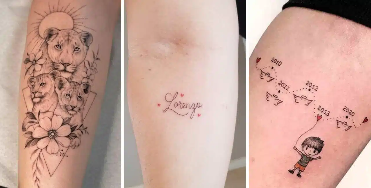 tatuagem com nome de filho minimalista