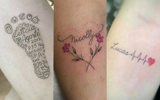 tatuagem com nome de filho e símbolo do infinito