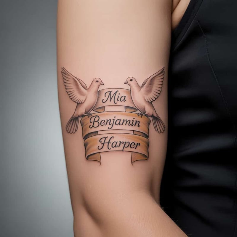 tatuagem nome parceira floral