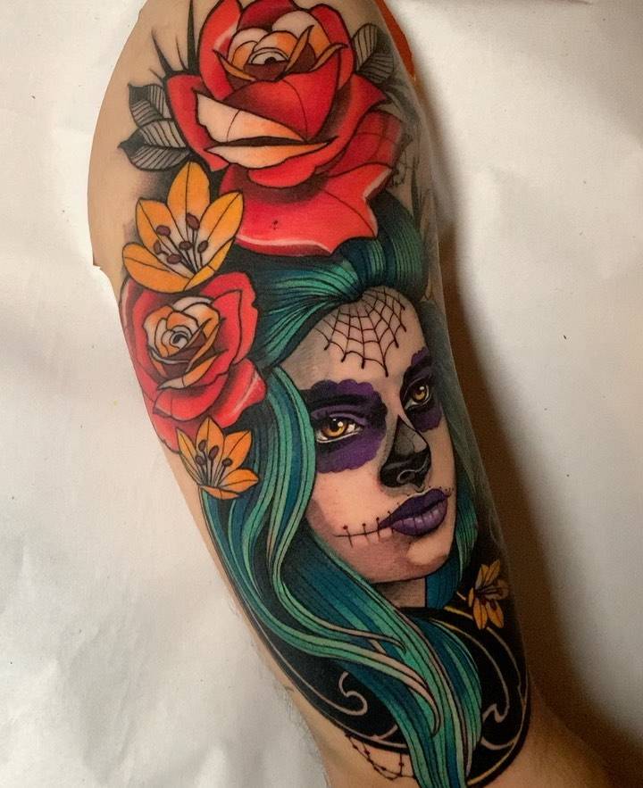 simbolismo da caveira catrina em tatuagens