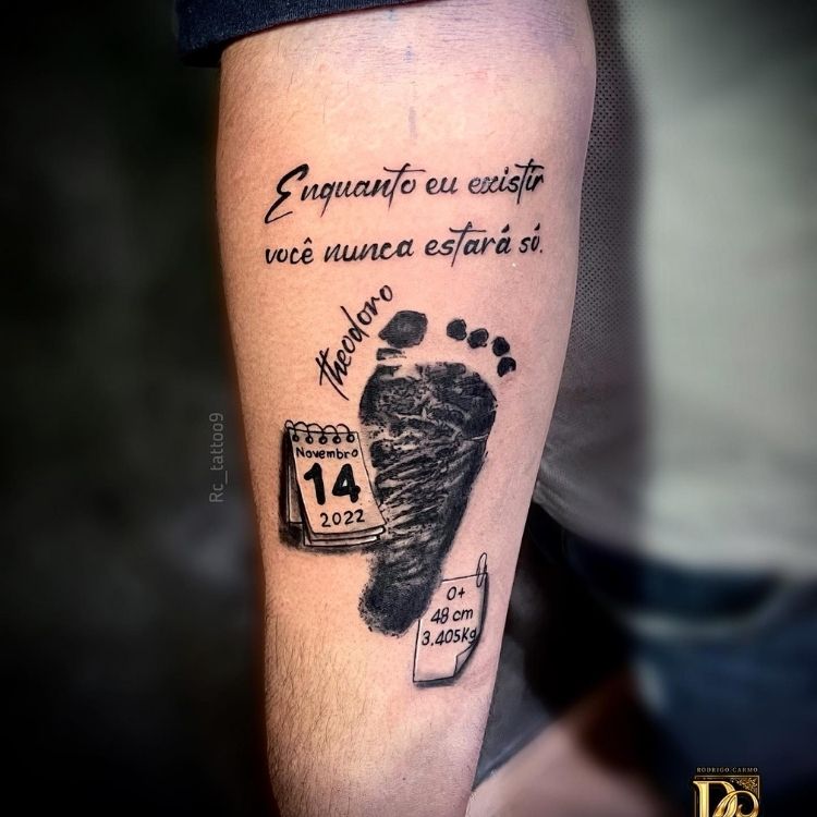 tatuagem data de nascimento do filho masculino
