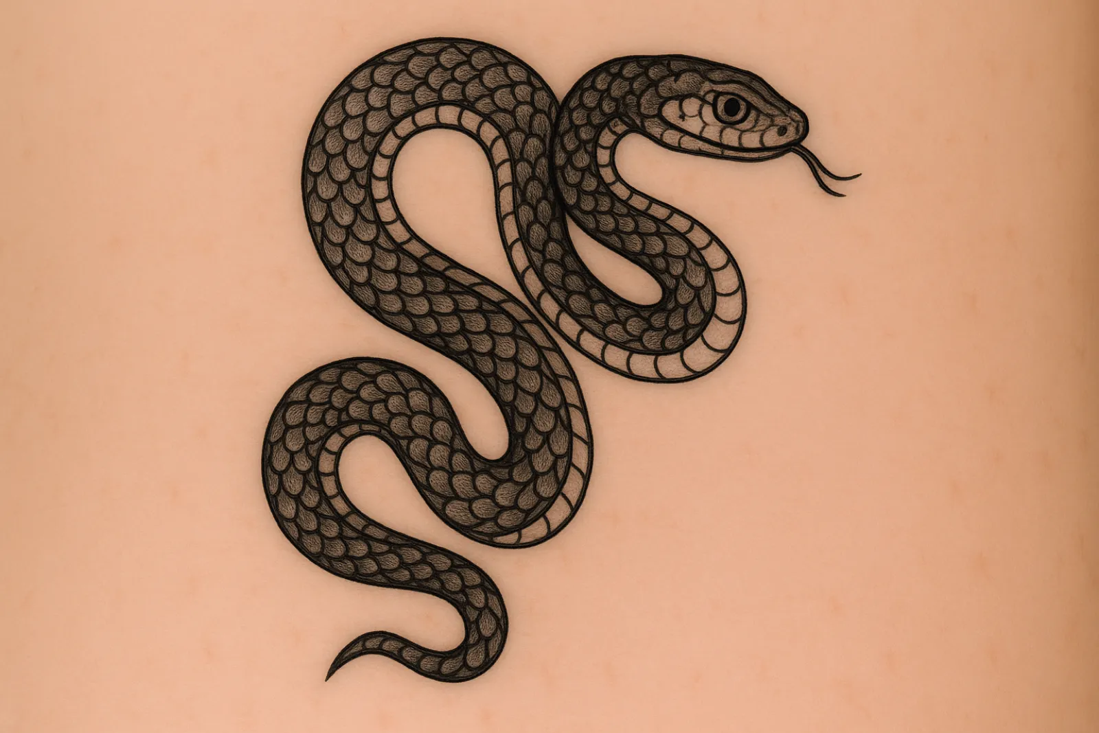 Tatuagem de Cobra Minimalista: Elegância e Simbolismo em Traços Finos