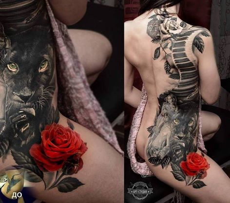 tatuagem pantera Wakanda feminina