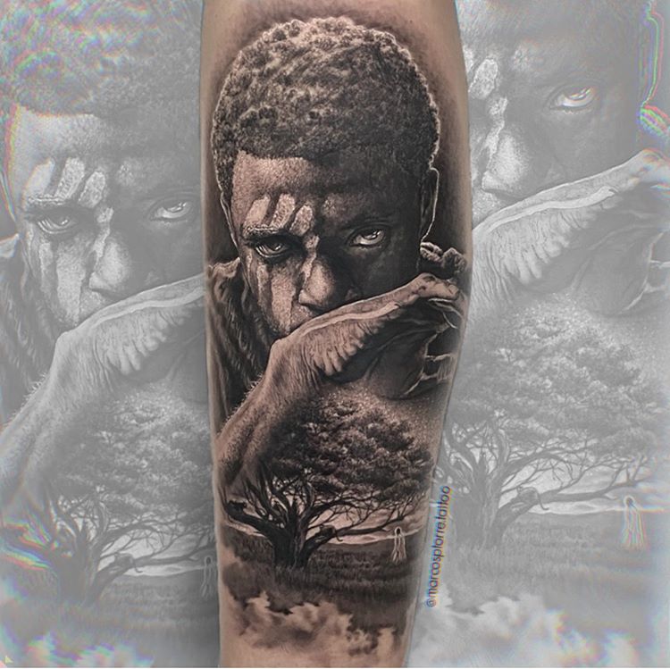 tatuagem onça negra feminina