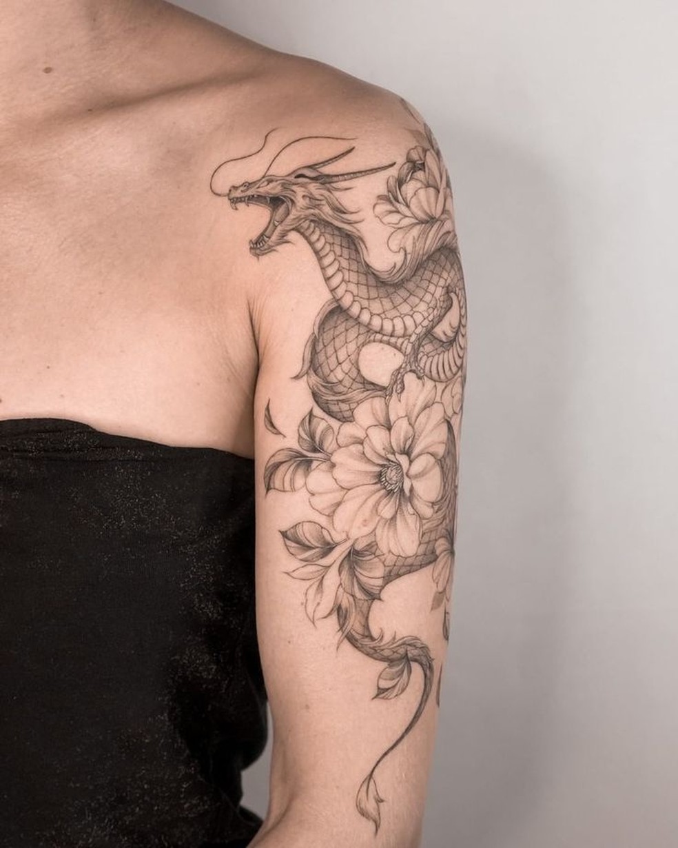 Tatuagem Dragao Braço