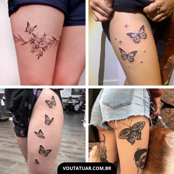 tatuagem feminina na coxa grande