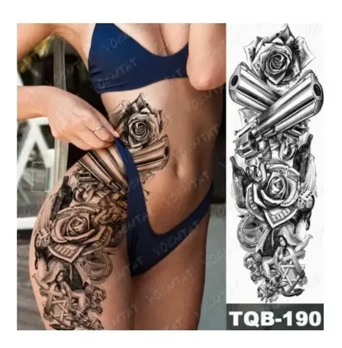tatuagem feminina na coxa grande