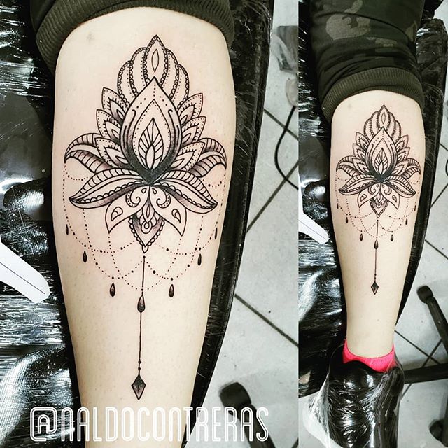 tatuagem panturrilha feminina realista