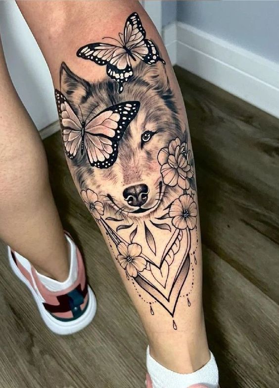 tatuagem panturrilha feminina minimalista
