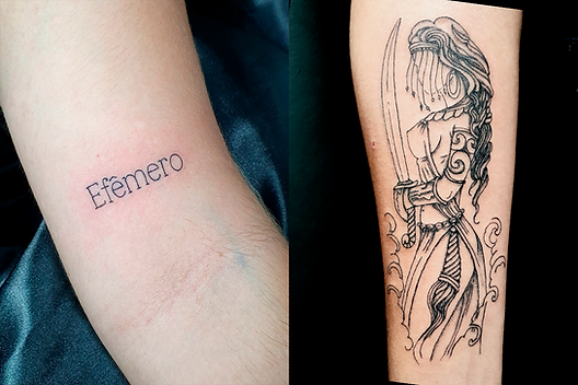 tatuagem fine line listras masculina