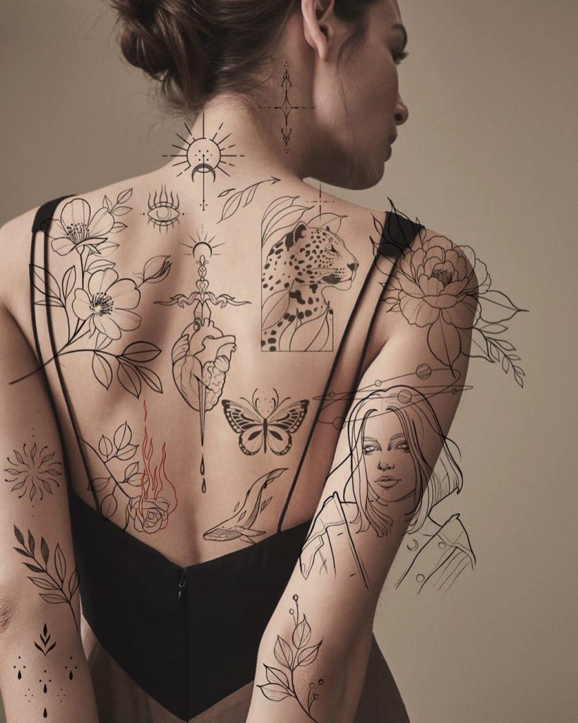 tatuagem fine line mitologia masculina