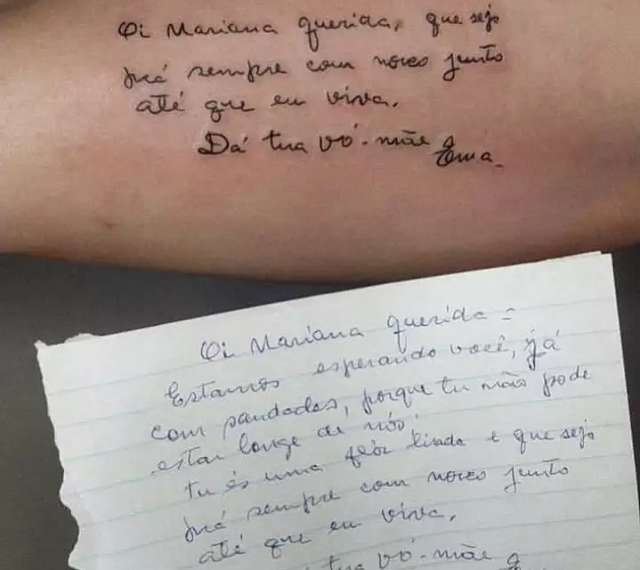tatuagem com nome da mãe