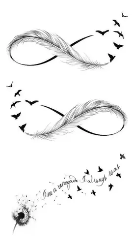 tatuagem infinito preta e branca