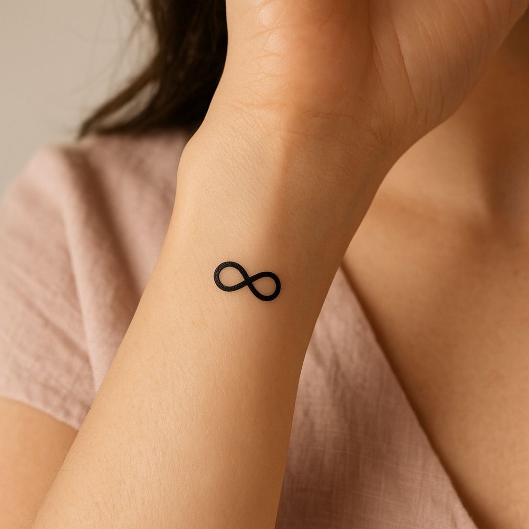 tatuagem infinito com frase