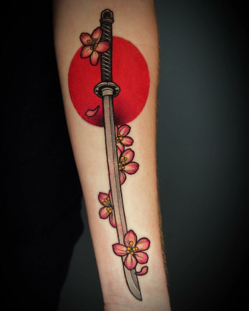 tatuagem costela katana