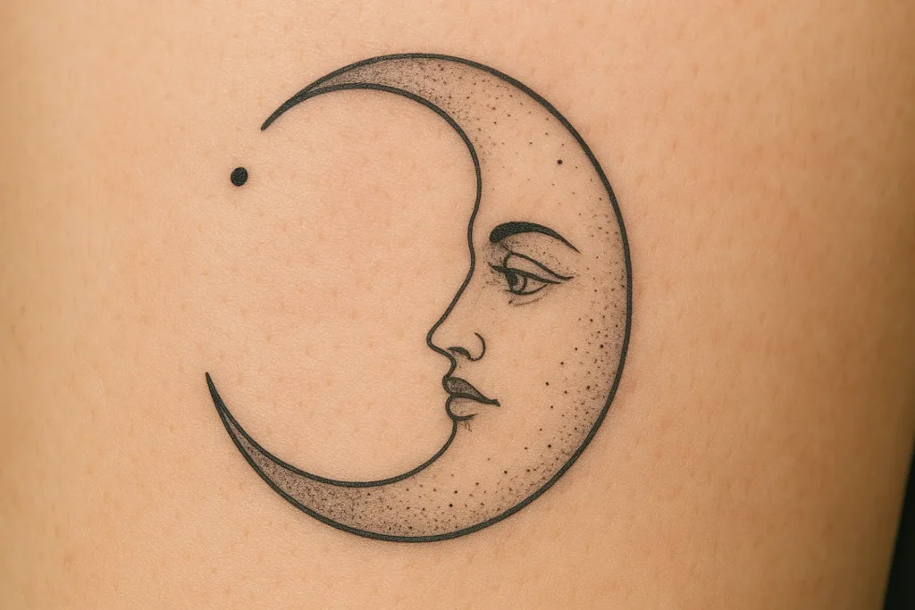 Tatuagem Unalome com Lua: Um Caminho para a Iluminação Espiritual