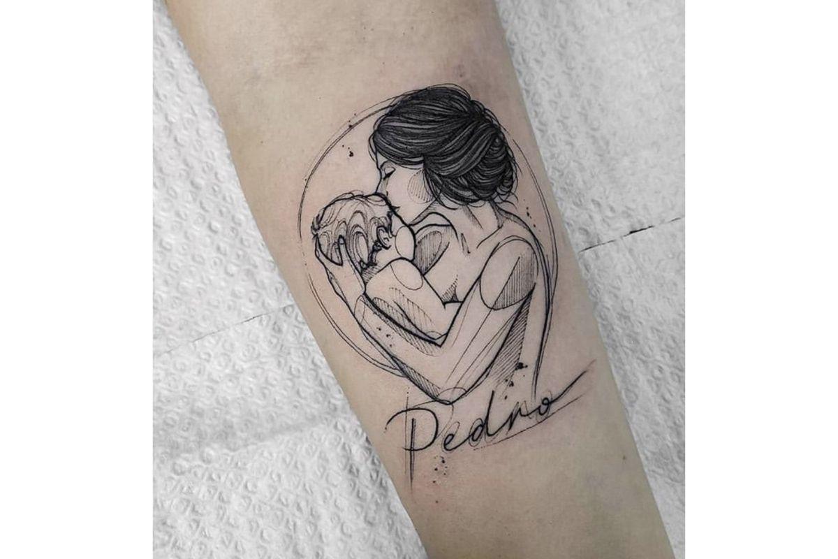 tatuagem mãe e filho delicada significado