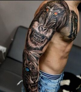 tatuagem geométrica antebraço homem