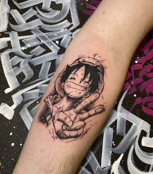 tatuagem one piece pulso