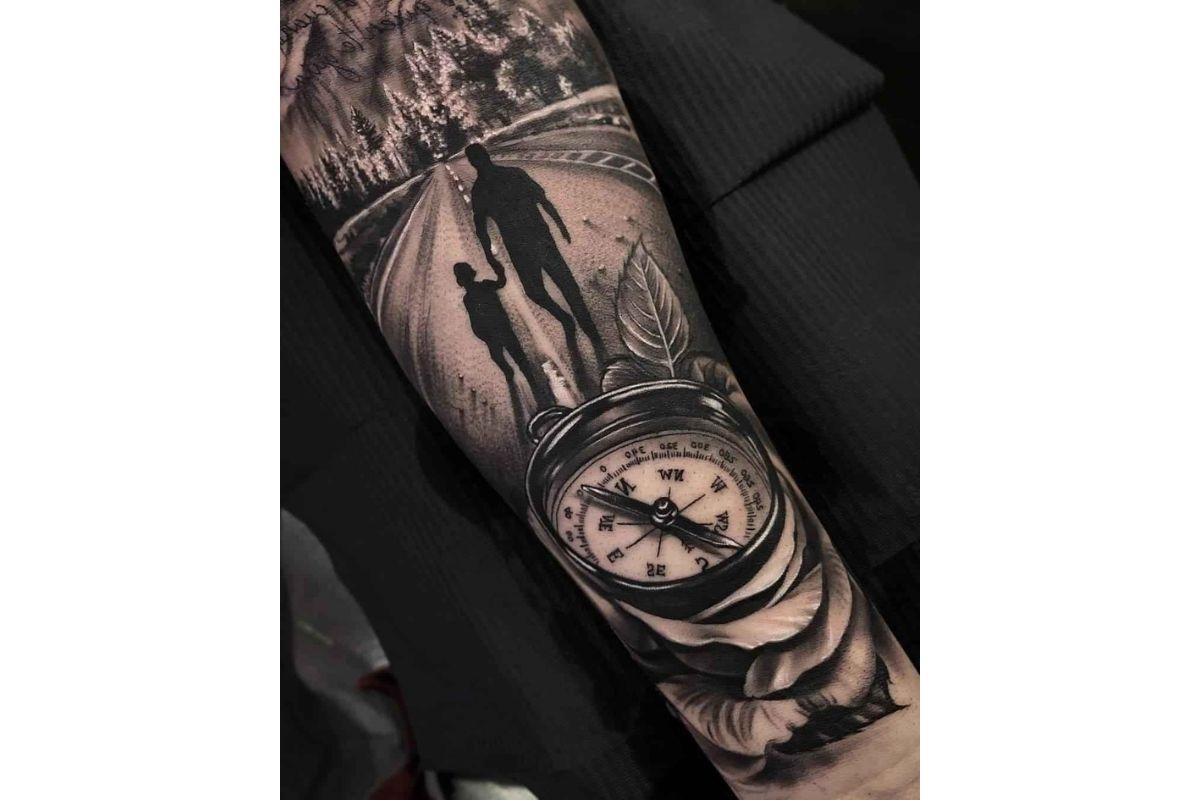 tatuagem pai e filho leão