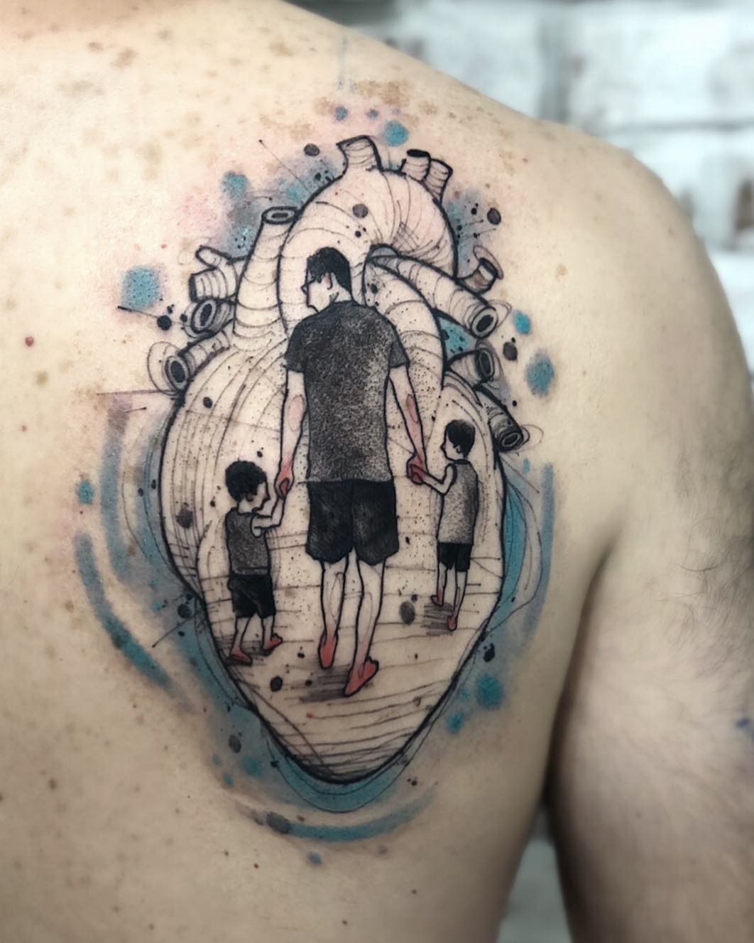 tatuagem pai e filho âncora