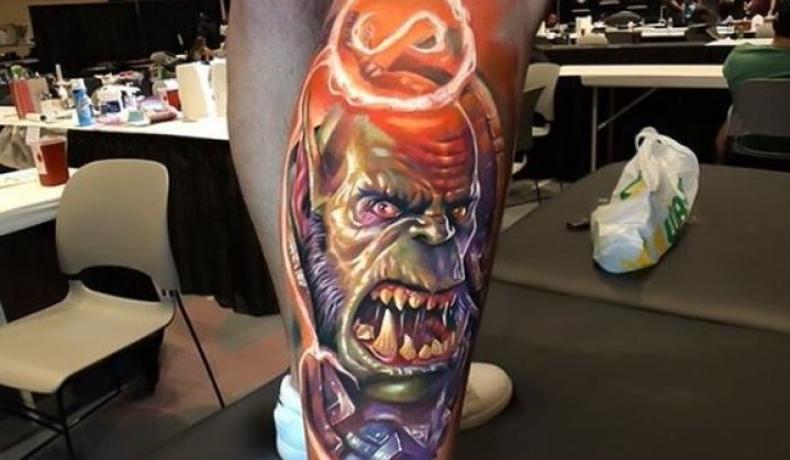 tatuagem perna religiosa