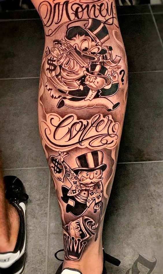 tatuagem perna tribal