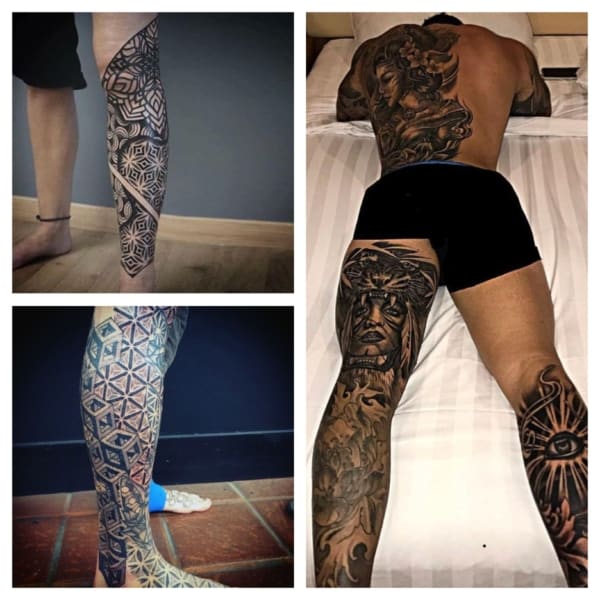 tatuagem masculina perna fechada