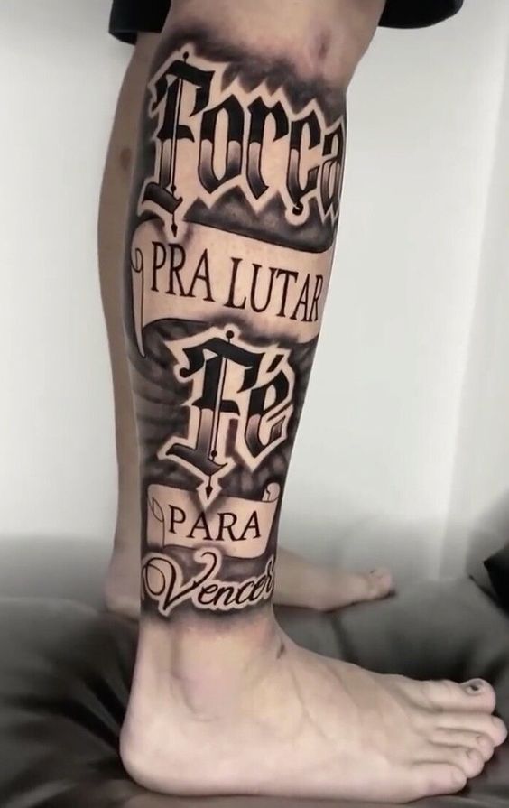 tatuagem perna homem