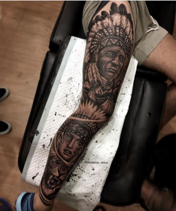 melhores tatuagens perna masculina