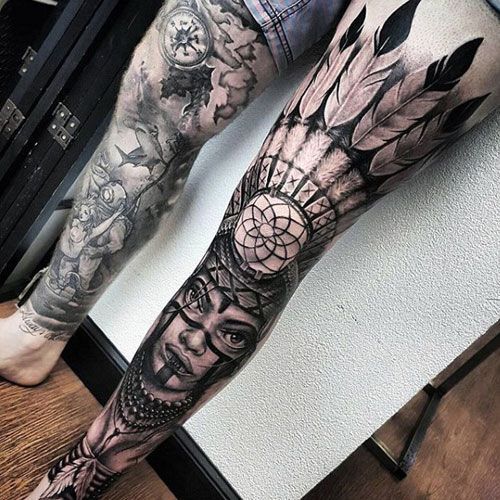 tatuagem perna homem