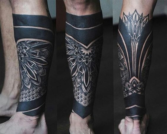 tatuagem tribal perna masculina