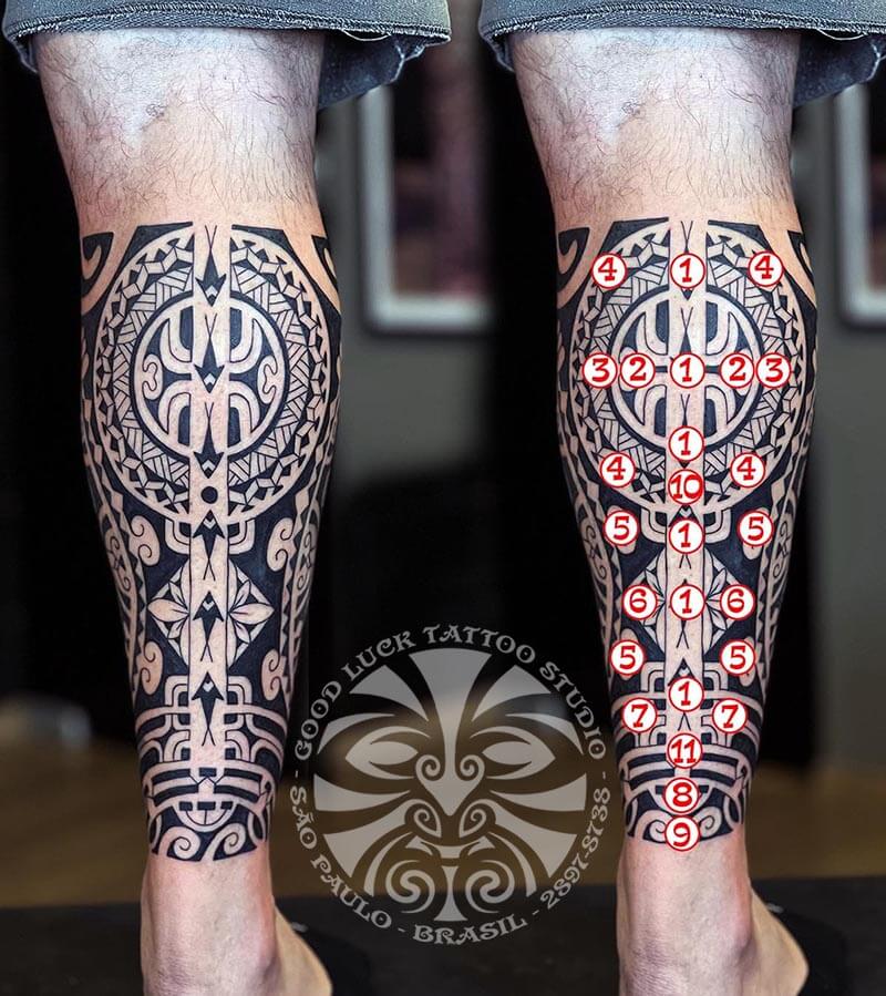 tatuagem lettering perna masculina