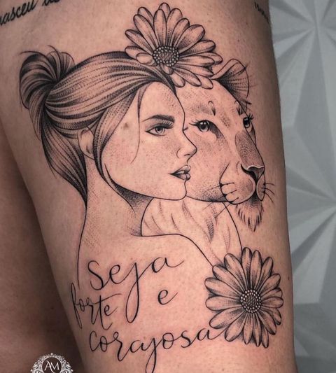 tatuagem frase seja forte e corajosa