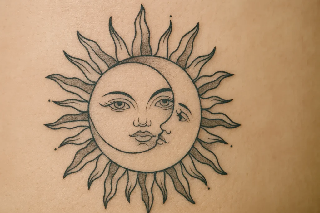 tatuagem sol e lua
