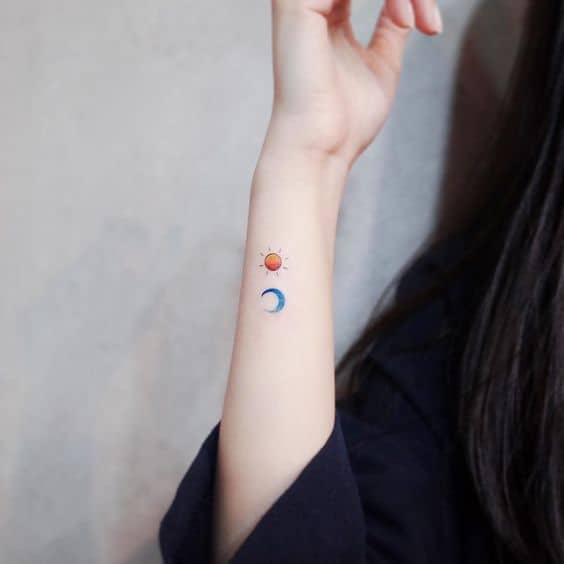 tatuagem sol e lua